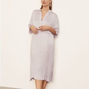 Vince purple crushed satin midi dress
